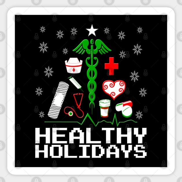 Healthy Holidays Nurse Tree Sticker by EthosWear